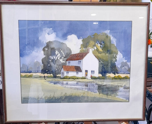 Cottage Scene - Original English School Watercolour by Frank Halliday